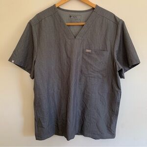 FIGS Technical Collection Gray Three-Pocket Scrub Top Mens XL
